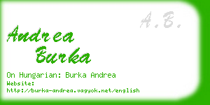 andrea burka business card